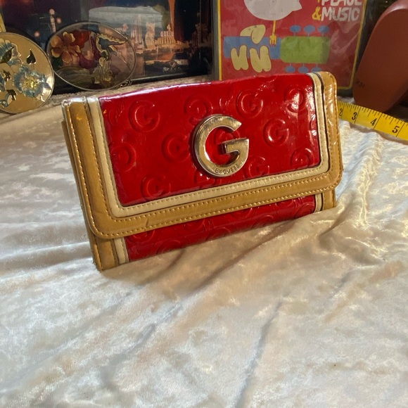 VINTAGE Y2K GUESS RED LEATHER VINYL WALLET - Picture 2 of 7